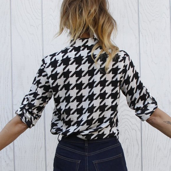 Vintage Calvin Klein Houndstooth Top - Picture 3 of 15